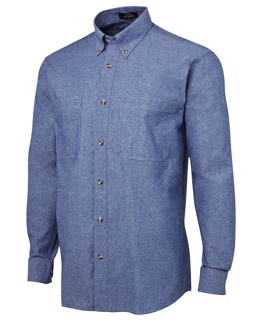 JB's LS CHAMBRAY SHIRT BLUEBLUE