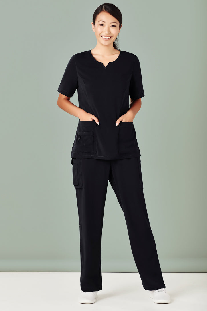 Avery Womens Tailored Fit Round Neck Scrub Top