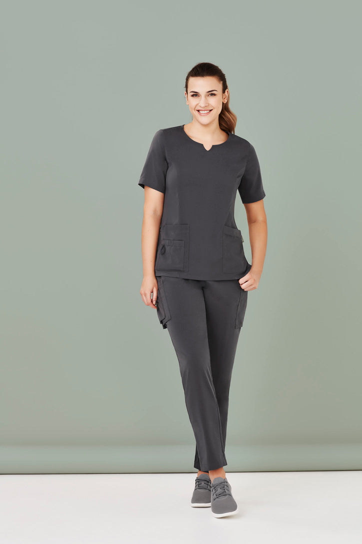 Avery Womens Tailored Fit Round Neck Scrub Top