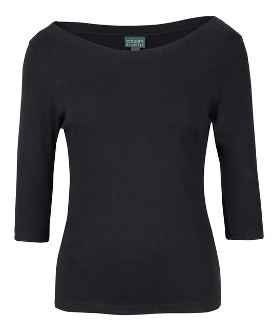 C of C LADIES 34 SLEEVE BOAT NECK TEE