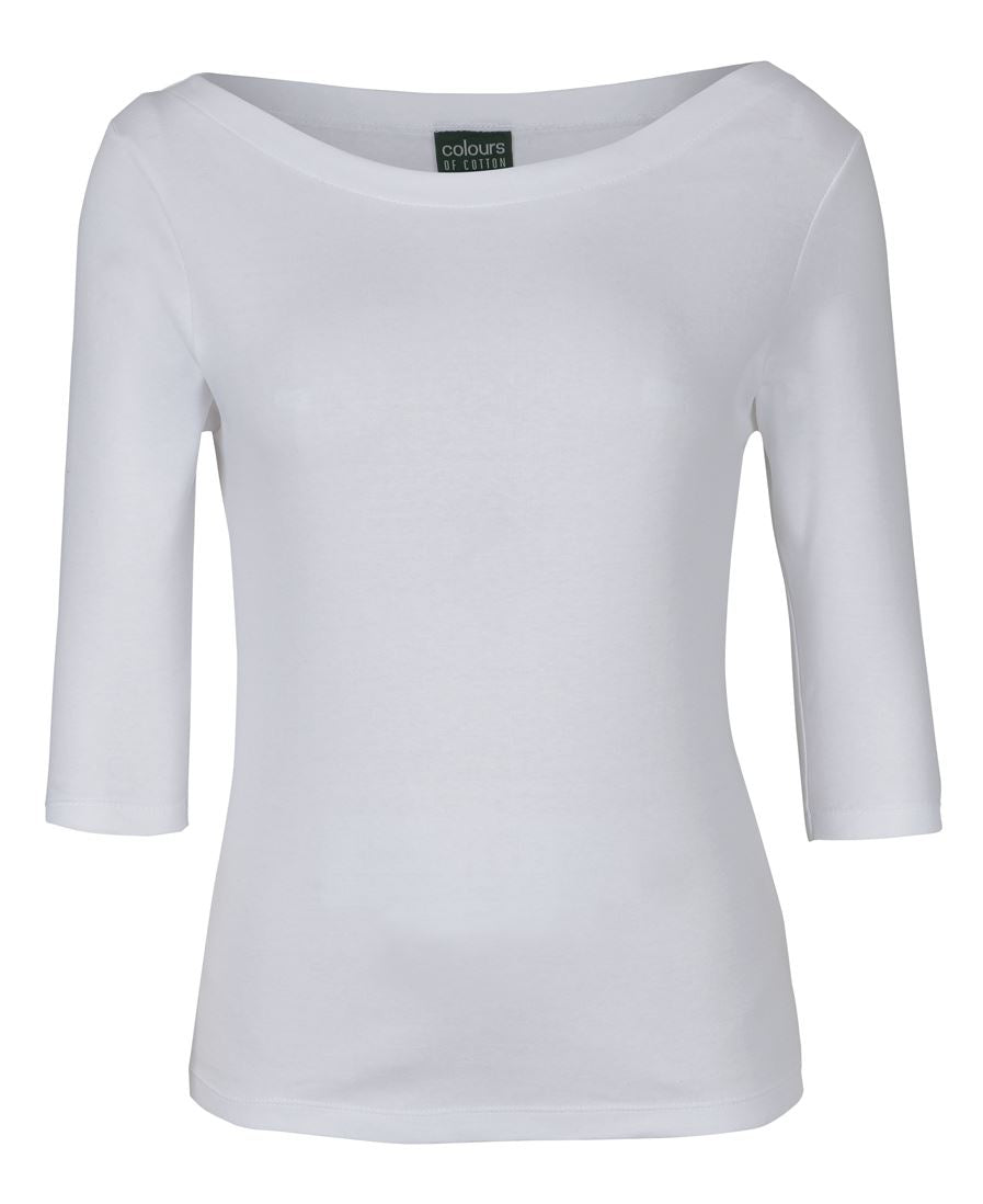 C of C LADIES 34 SLEEVE BOAT NECK TEE