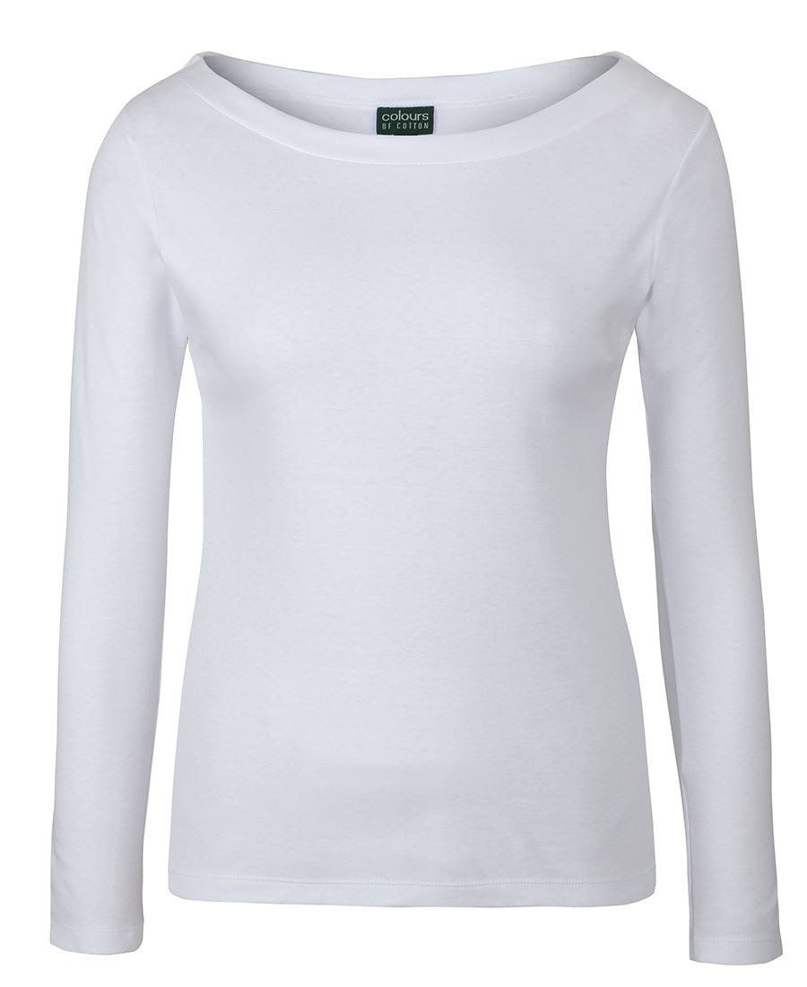 C of C LADIES LS BOAT NECK TEE