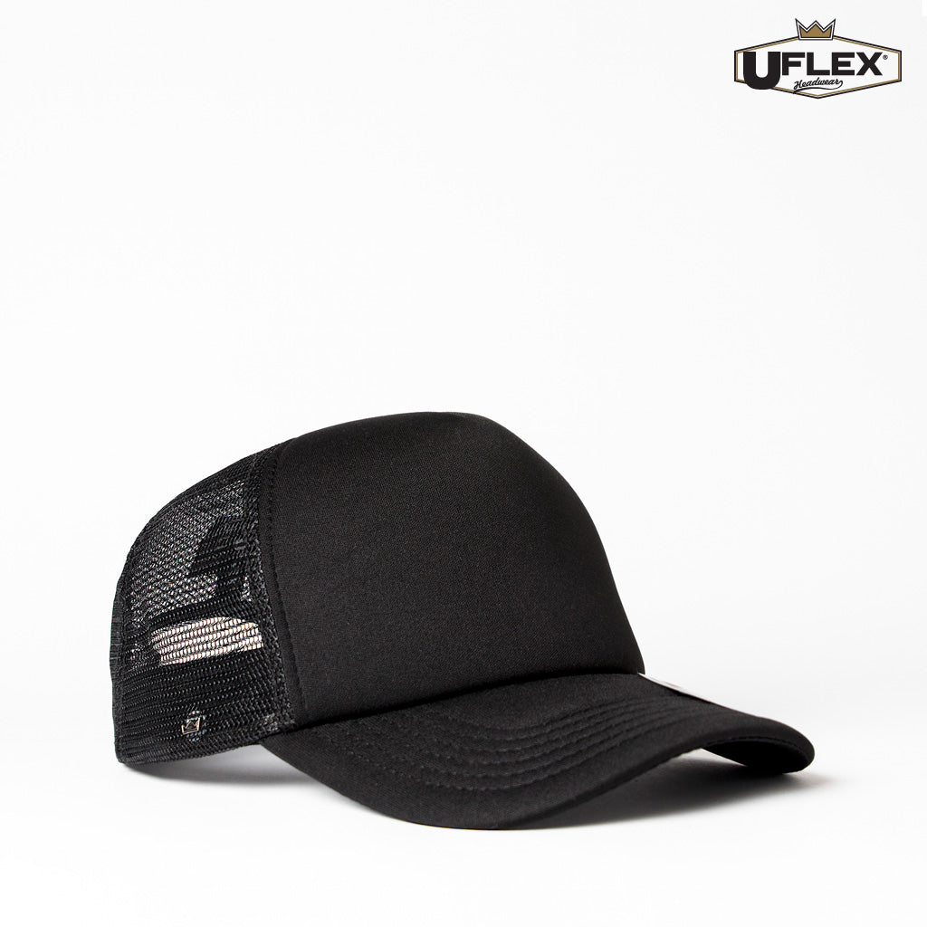 Snap Back Trucker - Black/Black Mesh